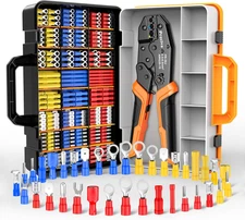 Preciva Crimping Tool for Insulated Terminals Wire Connectors, AWG20-10 Ratchet 