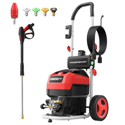 #ad PowerSmart 2800 PSI Electric Pressure Washer with 2.0 GPM 8quot; Wheels 5 Nozzles $188.24