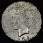 1935-P $1 PEACE SILVER ONE DOLLAR XF Details (cleaned) B04