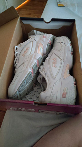 FILA Memory Decimus Training Sneakers Memory Foam Lace-Up White Pink Gray