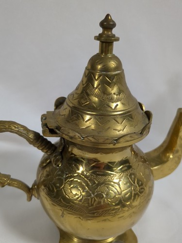 VINTAGE OSTPERSISCHE TÜRKISCHE GEPRÄGTE MESSINGKANNE EWER TEEKANNE KAFFEEKANNE - Bild 4 von 14