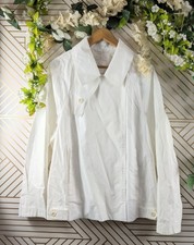 Cos Women's Short Linen Trench Coat White Linen Size 14 New
