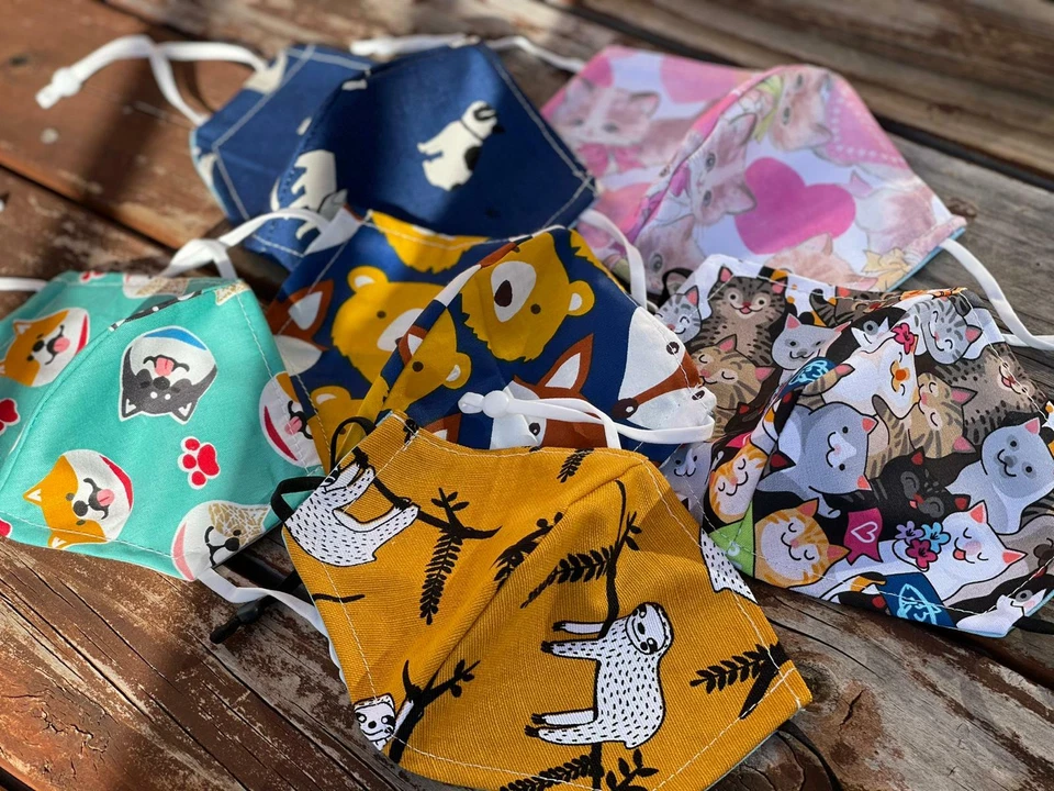 Mascarilla Infantil con Bolsillo Filtro Lavable Algodón Mascarilla Facial con Alambre Nariz Reutilizable  Foto 4 de 4