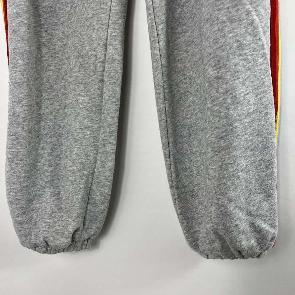 Pantalones deportivos Wild Honey gris medio a rayas cintura elástica retro para mujer Foto 4 de 4