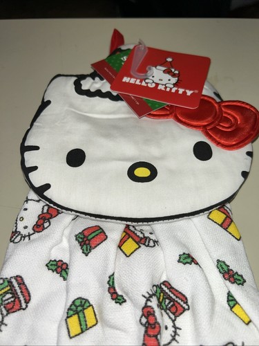 Hello Kitty Christmas Hanging Kitchen Dish Towel Bistro Towel NEW - 第 2/5 張圖片