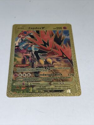 Zapdos V Metal Gold Foil Pokemon Card Fan Art Card ￼ | eBay