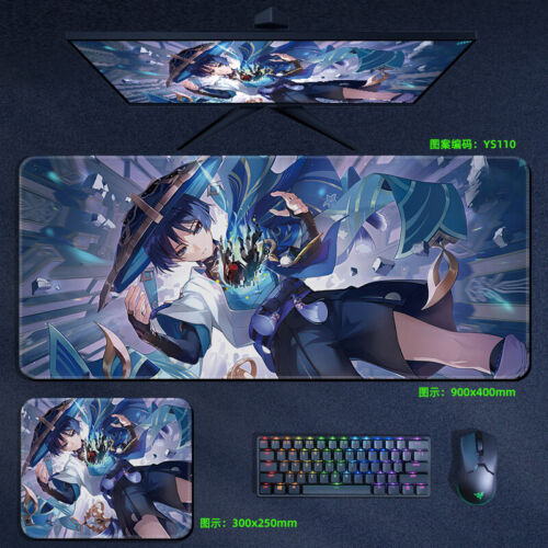 Anime Mousepad Play Mat Game Mat Genshin Impact Cosplay Keyboard Mouse Pad #35 - Picture 1 of 5