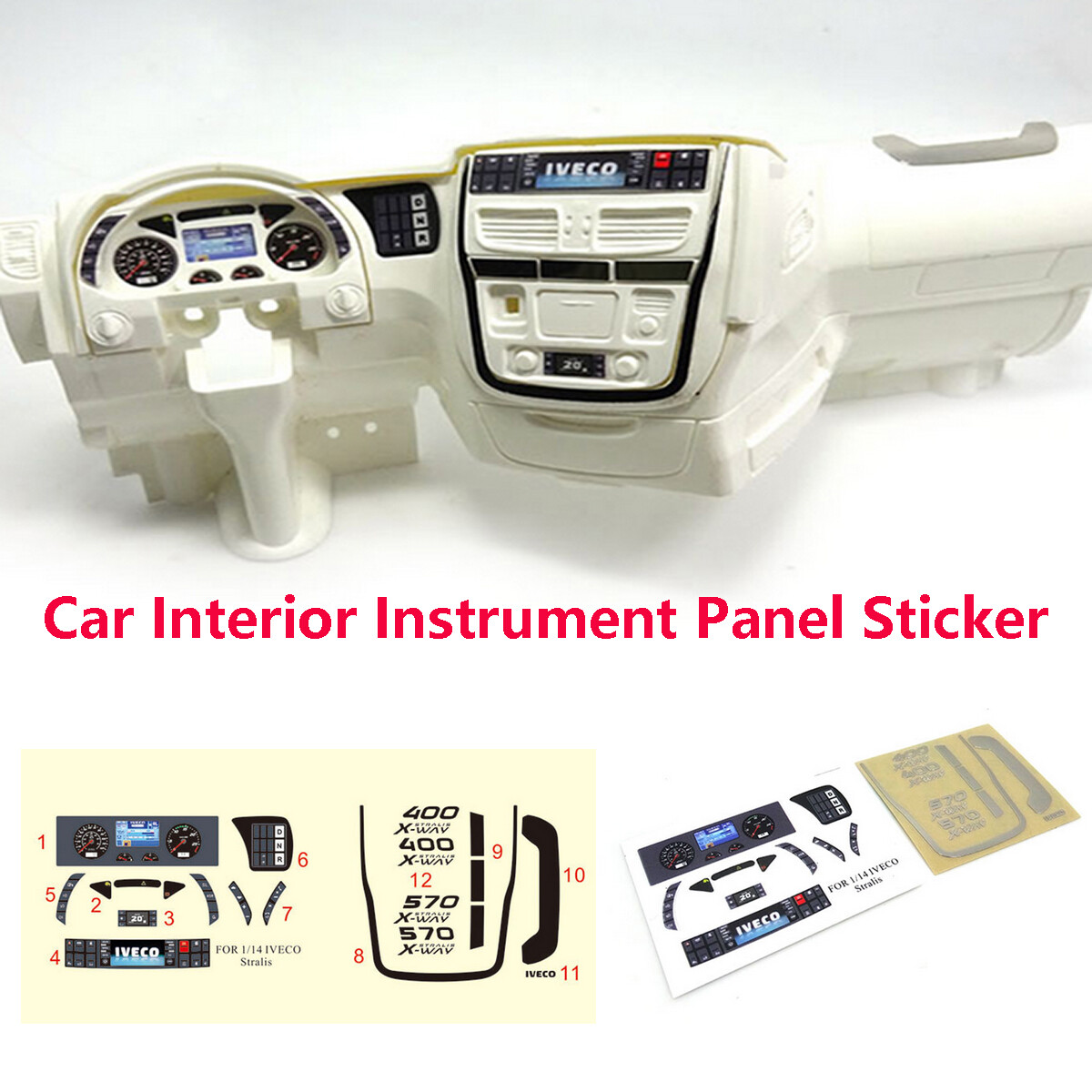 Auto Innenraum Instrumententafel Aufkleber Für 1/14 Iveco RC Auto