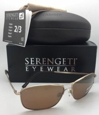 SERENGETI PHOTOCHROMIC Polarized Sunglasses CORLEONE 8420 Gold Aviator w/Drivers