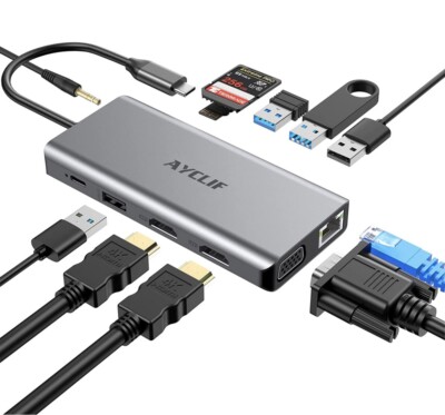 Docking Station 12-in-1 USB C Hub