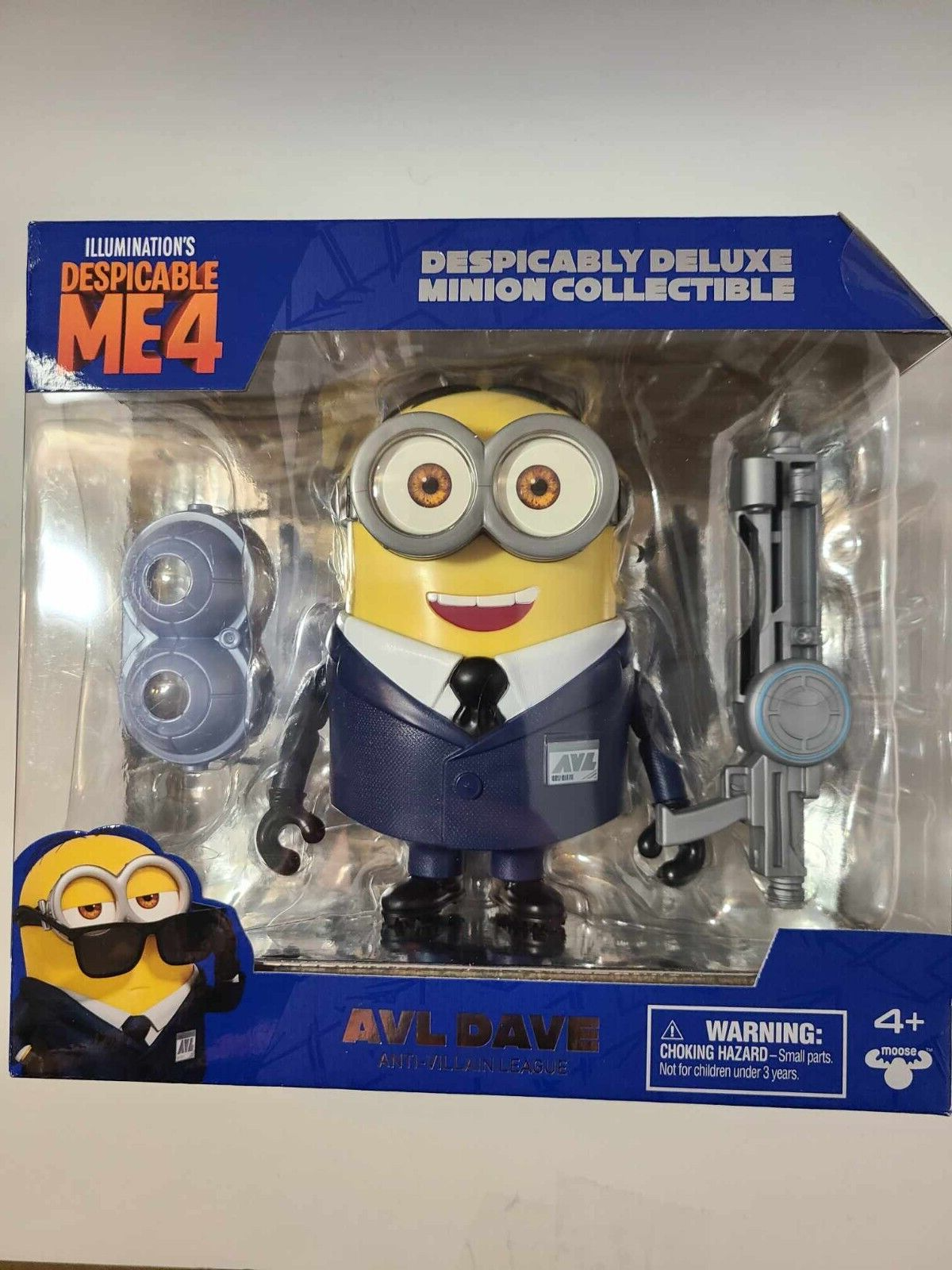Minion Deluxe Figure Agent Dave from Despicable Me 4 Collectible Toy NIB Brand New