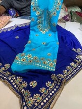 Punjabi Party wear Bollywood Designer Indian Unstitched Silk SALWAR KAMEEZ Suit