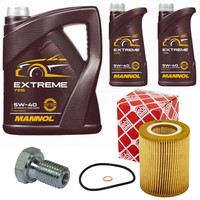 MotoröL Set Mannol 5W-40 7 Liter + ÖLfilter + Schraube FüR BMW 3Er 5Er 7Er Z3 Z4