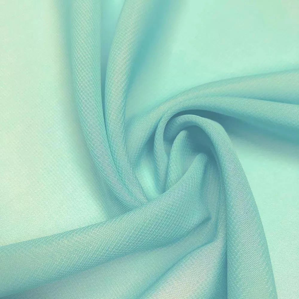 Soft Silky Poly Chiffon Fabric Aqua Green By The Yard Sheer