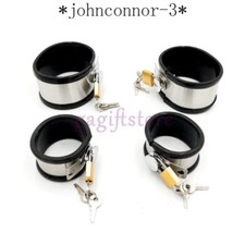 Latex Silicone Lining Restraint Hand Ankle Cuffs Collar Bandage Stainless Steel