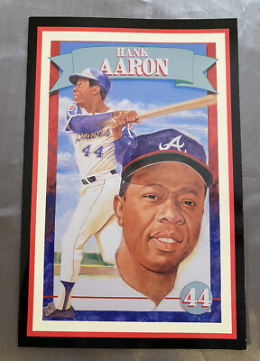 HANK AARON Portrait Card 1992 Allan Kaye's Sports Cards - Fold Out Promo -BRAVES