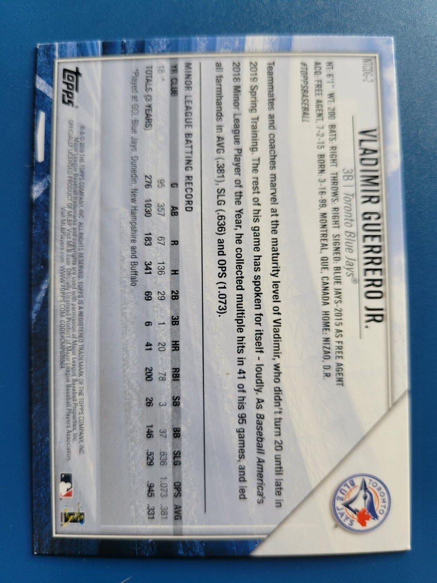 Vladimir Guerrero Jr. 2019 TOPPS NATIONAL CARD DAY ROOKIE RC Vladimir Guerrero Jr. 2019 TOPPS NATIONAL CARD DAY ROOKIE RC