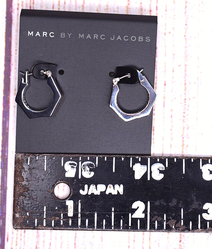 Marc by Marc Jacobs Silver Tone Earrings Argento M5123178 NEW NWT - Picture 6 of 6