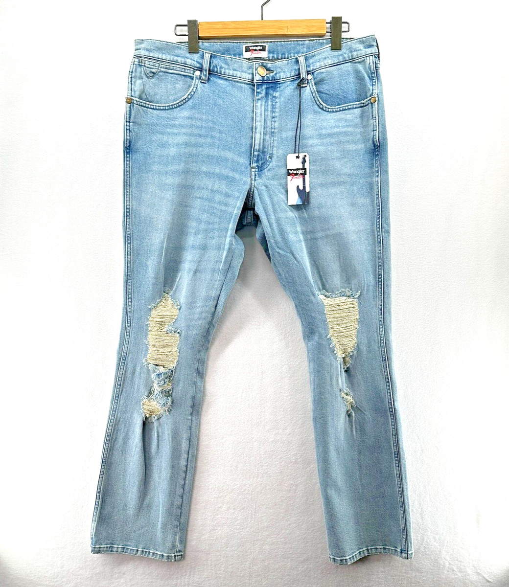 Wrangler x Fender Jeans Mens 36x32 Blue Indigo Straight Denim