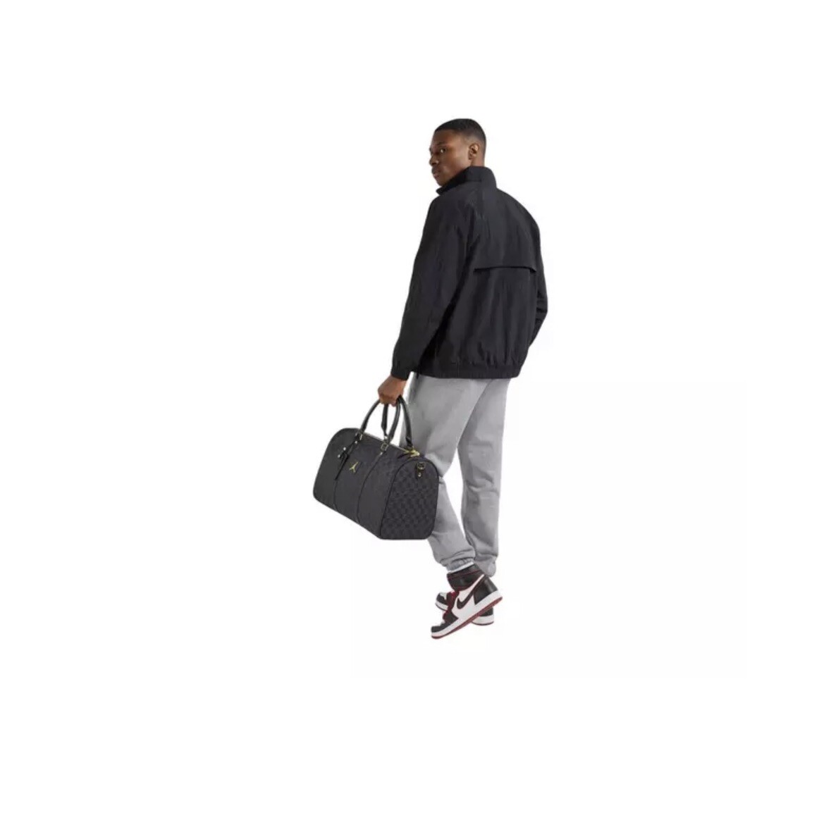 🔥Air Jordan Monogram Canvas Large Duffle Bag Black & Gold 🔥Air Jordan Monogram Canvas Large Duffle Bag Black & Gold