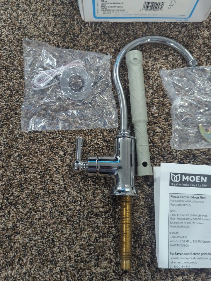 Moen S5510 Chrome Sip Traditional Cold Water Kitchen Beverage Faucet OPEN BOX - Image 2 of 4