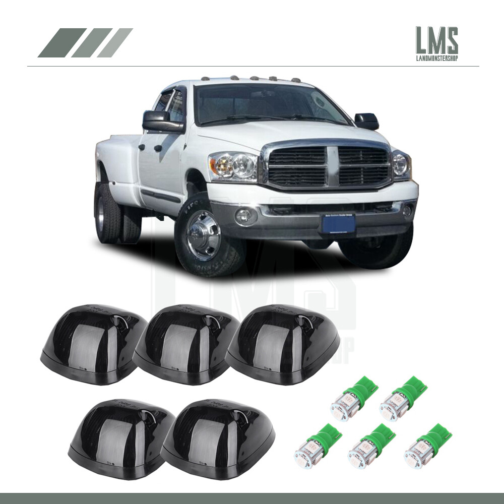 5x Green T10 LED Smoke Lens Cab Marker Light Covers for Dodge Ford Trucks  
