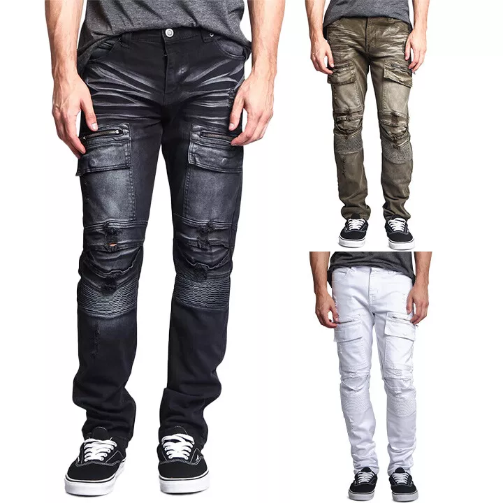 Distressed hotsell biker jeans