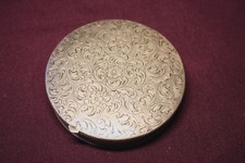 Antico porta cipria argento con specchio, antique silver powder compacts mirror