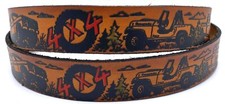 4 X 4 PICKUP TRUCK JEEP OFFROAD EMBOSSED GENUINE COWHIDE LEATHER BELT USA MADE
