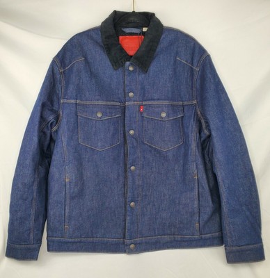 LEVIS ENGINEERED JEANS SHERPA TRUCKER 797210001 DARK BLUE MENS SIZE S-L
