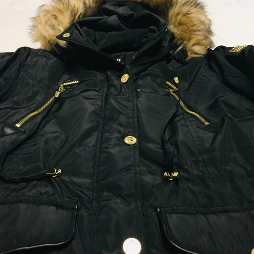 Rocawear Big Hooded Parka Womens Medium Fur Hood Mountain Jacket Black OLR514H - Picture 6 of 12