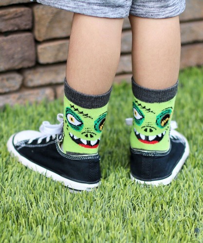 Jefferies Socks Boys Zombie Robot Alien Fashion Colorful Pattern Crew Socks 3PK - Picture 7 of 10