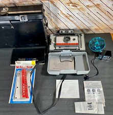 Polaroid 220 Packfilm Land Camera w/ Original Case, Flash, Bulbs, Manual
