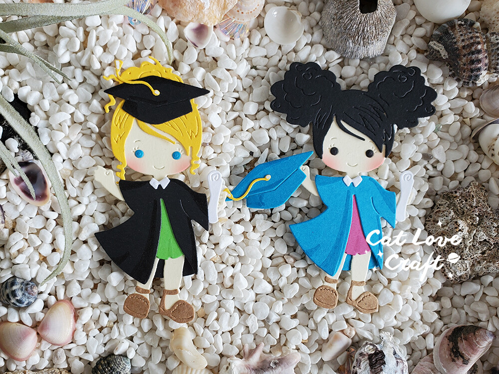 Happy Girl Graduate Metal Cutting Dies Scrapbooking Stencil Die Cuts Card Craft