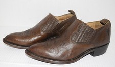 FRYE Billy Brown Leather Ankle Western Mules Boots Sz 6.5 Block Heel