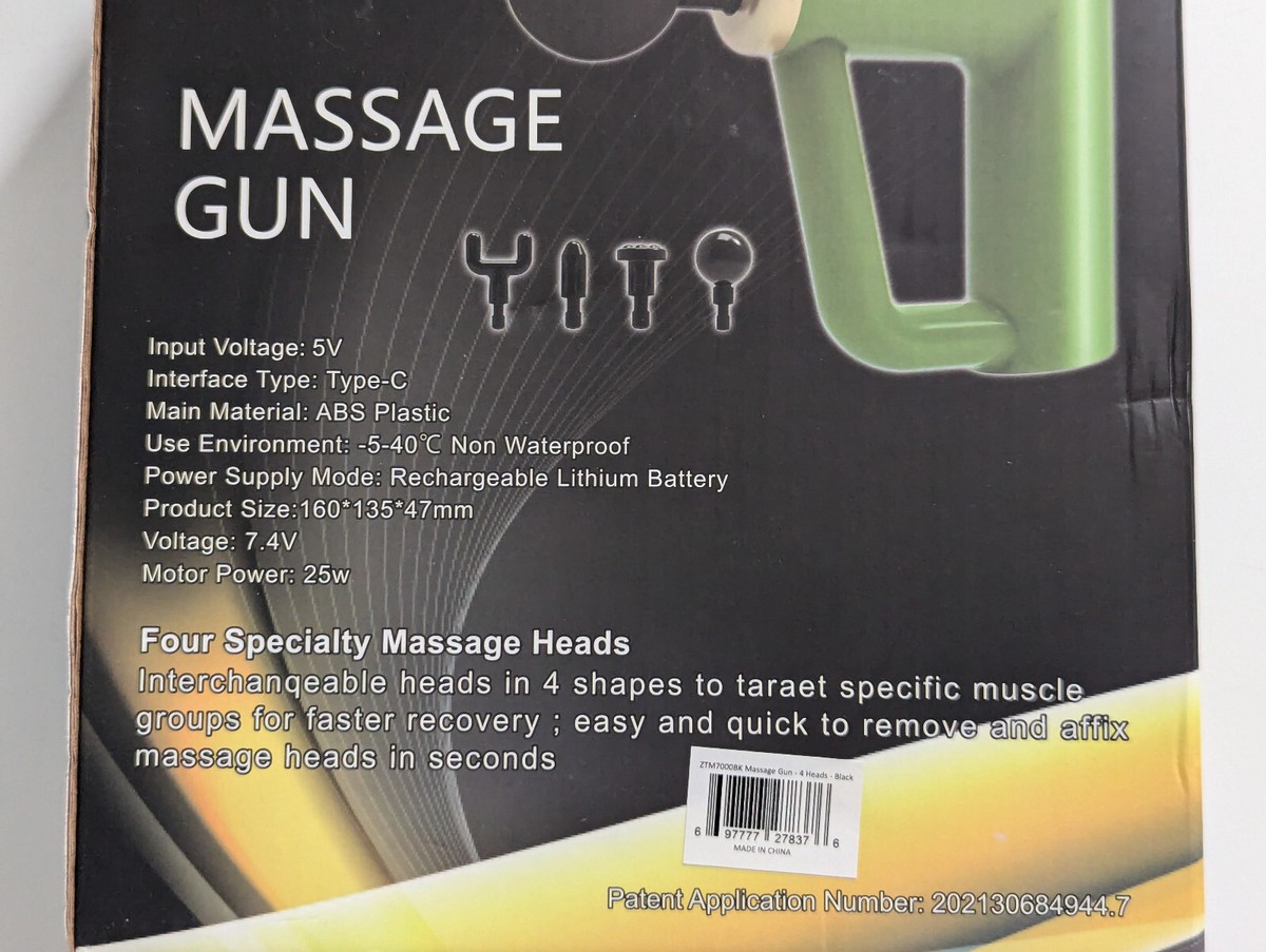 masappi♡/4 ZTECH Deep Tissue Massage Gun with 4 Attachments + 6 speeds
