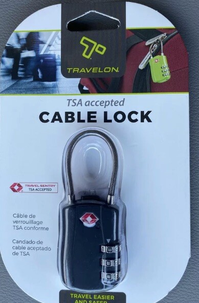 Travelon TSA Accepted 3 DIGIT Cable 