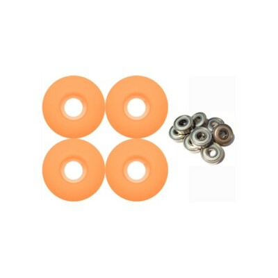 Blank Skateboard Wheels With ABEC 9 Bearings 50mm ORANGE
