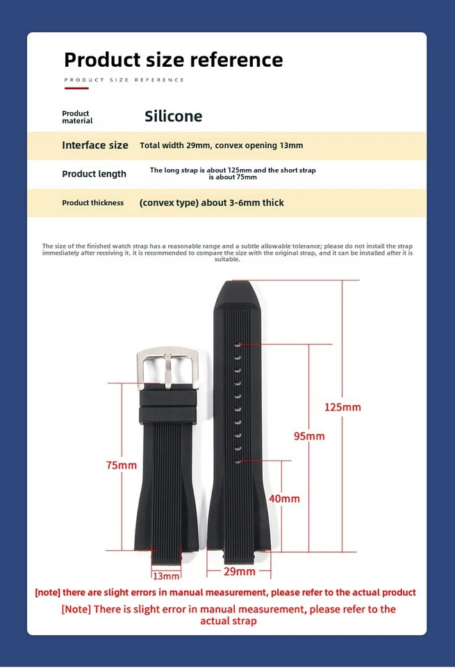 Correa de reloj de goma premium para hombre correa de silicona convexa 13x29 mm para Michael Kors Foto 3 de 4