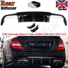 C63 AMG STYLE REAR DIFFUSER SPLITTER VALANCE FOR MERCEDES BENZ C CLASS W204 12+