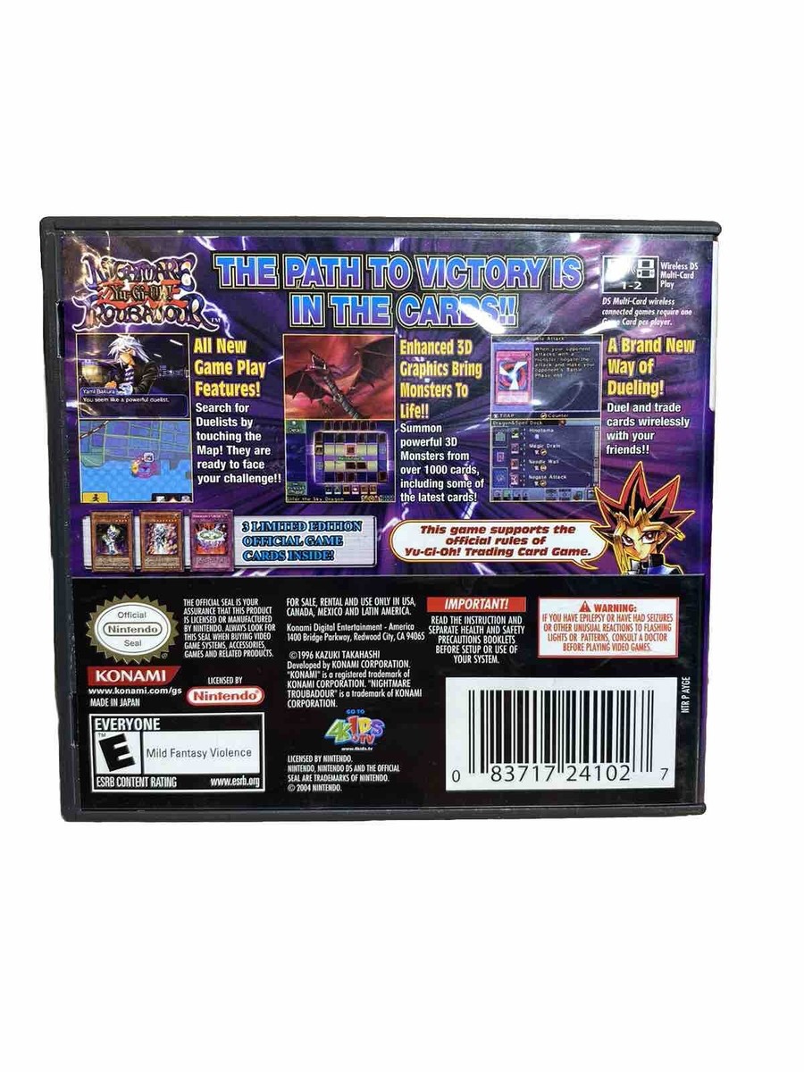 Yu-Gi-Oh Nightmare Troubadour Nintendo DS Authentic Complete Ships Free+Tracking Yu-Gi-Oh Nightmare Troubadour Nintendo DS Authentic Complete Ships Free+Tracking