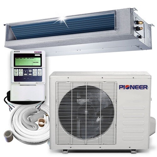18000 Btu 19 Seer Ceiling Concealed Ducted Mini Split Air Cond Heat Pump System