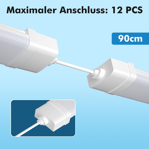 LED Batten Light Ceiling Tube Light IP65 5FT 4FT 3FT Strip Light 6000K -Linkable - Picture 6 of 15