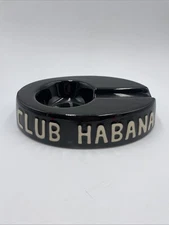 VINTAGE HAVANA CLUB EGOISTA BLACK CERAMIC CIGAR ASHTRAY - CLUB HABANA