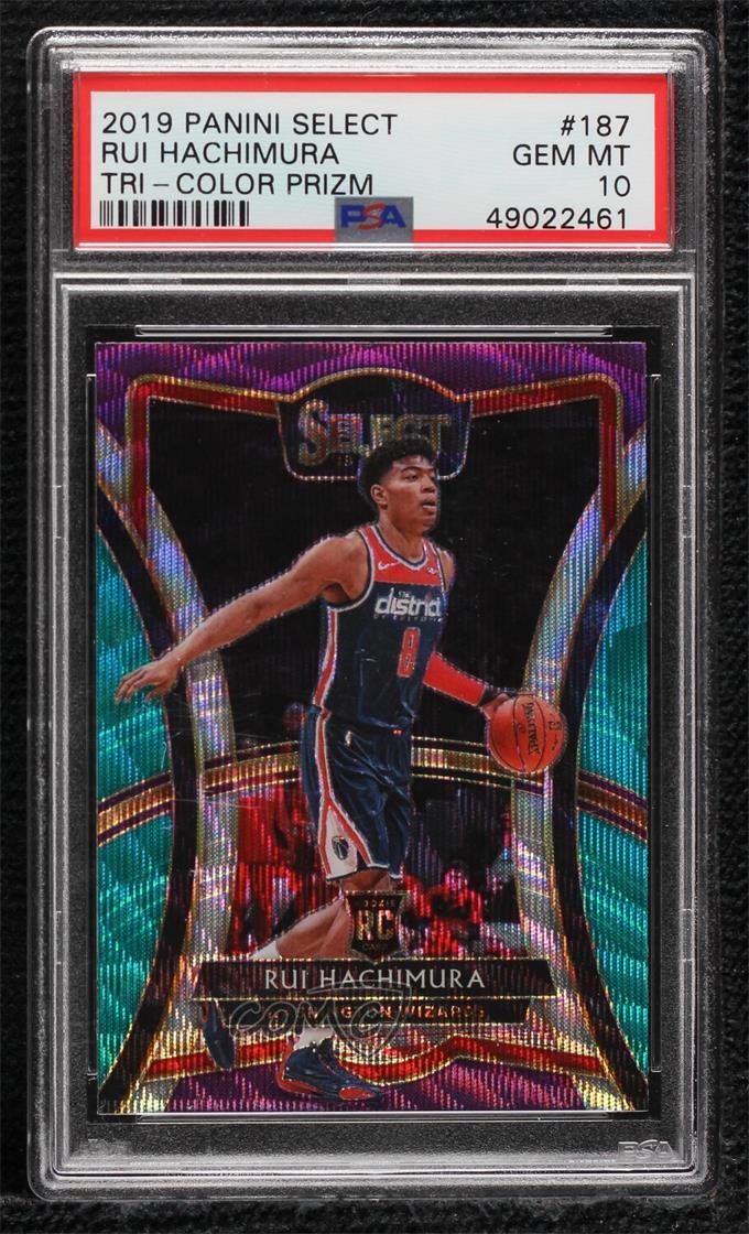 2019 Panini Select Premier Level Tri-Color Prizm Rui Hachimura PSA 10 GEM MT s1i