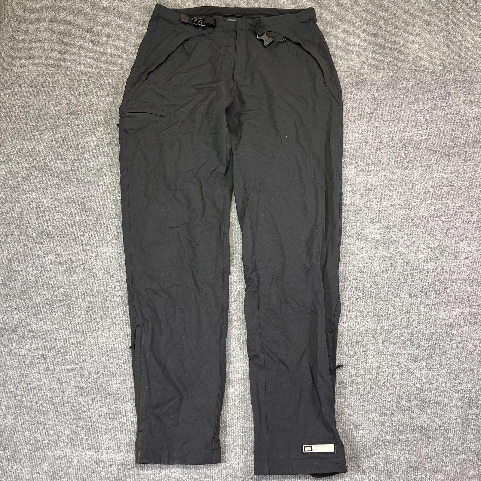 REI Snow Pants Womens 14 Black Softshell Fleece Lined Warm Stretch Hiking