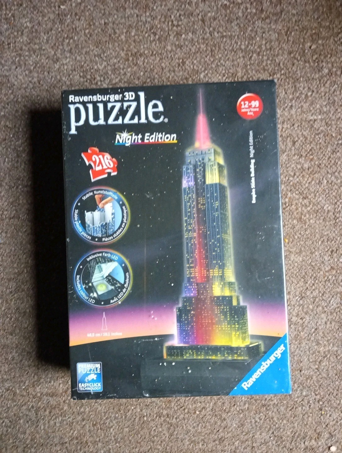 BNIB Ravensburger 3D Puzzle Jigsaw Empire State Building Night Edition Puzz 3D