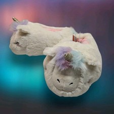 Kids Girls Unicorn Slippers Sz XL 11/12 Soft Fluffy Comfy NWT 15