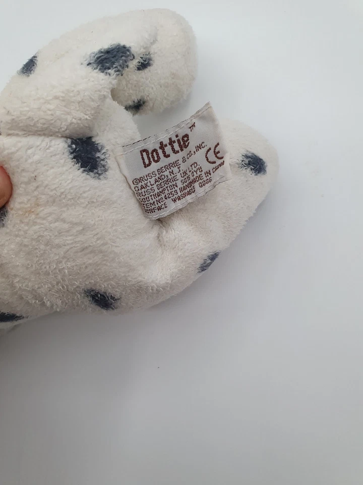 DOG TOY RUSS DOTTIE DALMATIAN 90S RUSS DOG 28CM LONG BEANS INSIDE - image 4 of 4