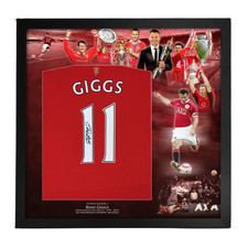 FRAMED RYAN GIGGS HAND SIGNED MANCHESTER UNITED SHIRT COA AUTOGRAPH UTD
